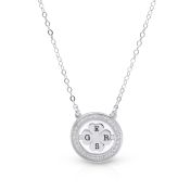 Clover of Hearts Initials Necklace [Sterling Silver]