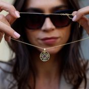 Halo Name Necklace With Nano Bible [18K Gold Vermeil]