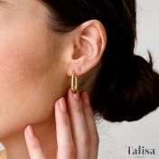 Bold Rectangle Hoop Earrings [18K Gold Plated]