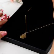 Beliebter Ort Kette mit Kartenanhänger [750er Gold Vermeil]