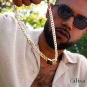 Cross Cuban Link Chain With Names - 8mm [18K Gold Vermeil]