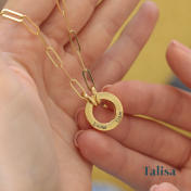Family Circle Link Chain Name Necklace [18K Gold Plated]