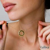 Family Circle Delicate Chain Name Necklace [Gold Plated]