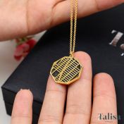 Familienpfade Karten Kette [750er Gold Vermeil]