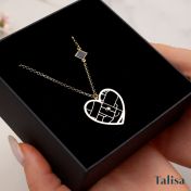Herzensbindungen Karten Kette mit Nano Bibel [750er Gold Vermeil]