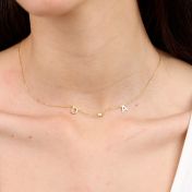 Helena Diamant Initiaal Ketting [18K Goud Vermeil]