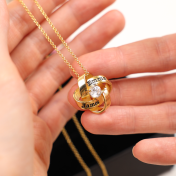 Infinity Flower Name Necklace with Moissanite [18K Gold Vermeil]