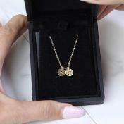 Mirella Kette mit Initialen [750er Gold Vermeil] - Kreis Charm