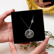 Kostbare Plek Kaart Ketting met Nano Bijbel [Sterling Zilver]
