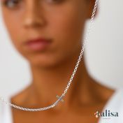 Seitliche Kreuzkette [Sterlingsilber]