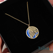 Talisa Aqua Silhouette Map Necklace [18K Gold Vermeil]