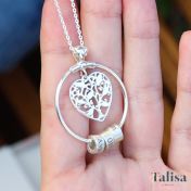 Collar con Nombre Amuletos de Mi Corazón [Plata de Ley]