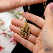 Lebenswege Silhouette Kette mit Kartenanhänger [750er Gold Vermeil]