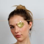 Ties of Heart Engraved Map Necklace With 1 Ct Diamond [18K Gold Plated]