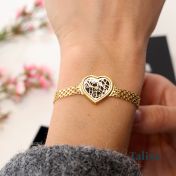 Herzensbindungen Silhouette Armband mit Milanaise Kette und Landkarte [750 vergoldet]