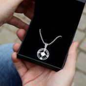 Der echte Norden Kompasskette mit Gravur für Herren - Sterlingsilber