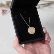 Sternzeichen Medallion Kette mit Gravur [750er Gold Vermeil]