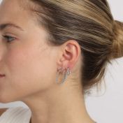 Large Beaded Hoop Earrings [Sterling Silver]