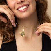 Collier Initiales Boussole avec Nano Bible [Vermeil 18ct] 