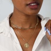 Collana Bussola di Famiglia con Nome [Placcata Oro 18kt]
