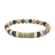 Compass Diamond Name Bracelet - Picasso Jasper [18K Gold Vermeil]