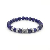 Compass Diamond Name Bracelet - Lapis Lazuli [Sterling Silver]