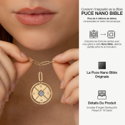 Collier Initiales Boussole avec Nano Bible [Vermeil 18ct] 