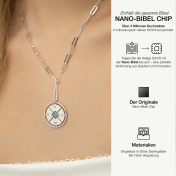 Kompass Initialen Halskette mit Nano Bibel [Sterlingsilber] 