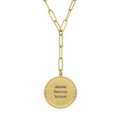 Collier Médaillon Boussole avec Prénoms [Plaqué Or 18ct]