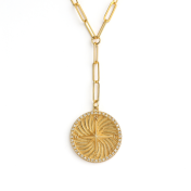 Collier Médaillon Boussole avec Prénoms [Plaqué Or 18ct]