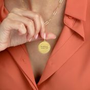 Compass Medallion Necklace with Coordinates [18K Gold Plated]