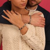 Bracelet Jaspe Picasso Avec Prénoms pour Femme [Argent 925]