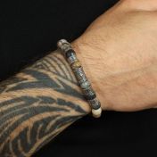 Kompass Herrenarmband aus Picasso Jaspis mit Gravur