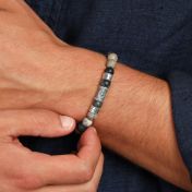Kompass Herrenarmband aus Picasso Jaspis mit Gravur