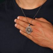 True North Compass Men Necklace [Sterling Silver]
