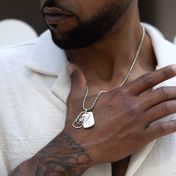 Compass Tag Men Name Necklace [Silver]