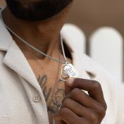 Compass Tag Men Name Necklace [Silver]