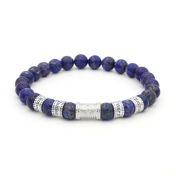 Compass Women Name Bracelet With Lapis Lazuli Stones [Silver]