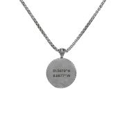 Compass Necklace with Coordinates - Sterling Silver