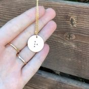 Classic Round Initial Braille Necklace - Gold Plated