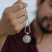 Kosmische Kraft Namenskette für Herren - Sterlingsilber