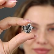 Anello con Mappa con Silhouette " Legami di Cuore" [Argento 925]