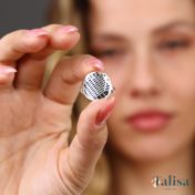 Erinnerungskreis Silhouette Karten Ring [Sterlingsilber]