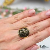 Erinnerungskreis Silhouette Karten Ring [750er vergoldet]