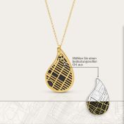 Lebenswege Silhouette Kette mit Kartenanhänger [750er Gold Vermeil]