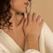 Bracelet Étoiles Enchantées Pierre de Naissance avec Charm Croix [Plaqué Or 18ct]