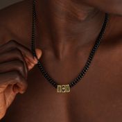 Cross Dark Cuban Link Chain With Names [18K Gold Vermeil] - 6mm