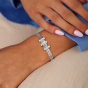 Milanaise Armband mit Kreuz [Sterlingsilber]