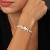 Milanaise Armband mit Kreuz [Sterlingsilber]