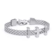 Milanaise Armband mit Kreuz [Sterlingsilber]
